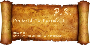 Porkoláb Kornél névjegykártya