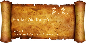 Porkoláb Kornél névjegykártya